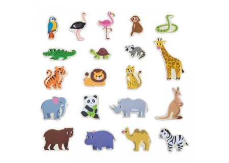 VIGA44798 Magnesy Edukacyjne Dziekie Zwierzęta