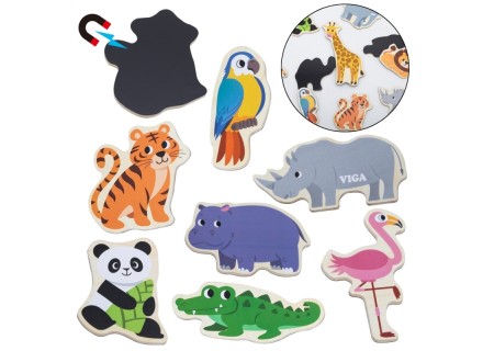 VIGA44798 Magnesy Edukacyjne Dziekie Zwierzęta