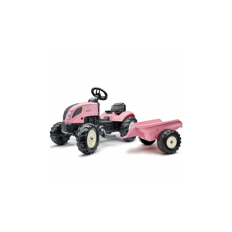 FALK 2056L Traktor Country Star  z przyczepą różowy