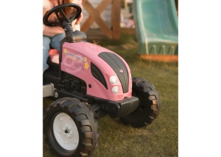 FALK 2056L Traktor Country Star  z przyczepą różowy