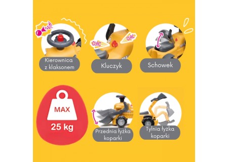 FALK 910N Jeździk Marcel Construction z łyżką i przyczepą