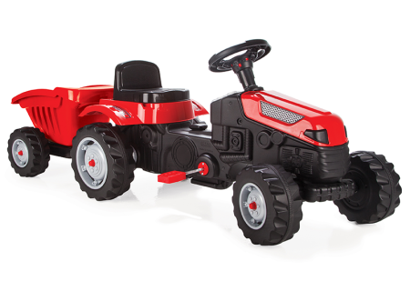 ARTYK 073168 PILSAN Traktor na pedały z przyczepą czerwony