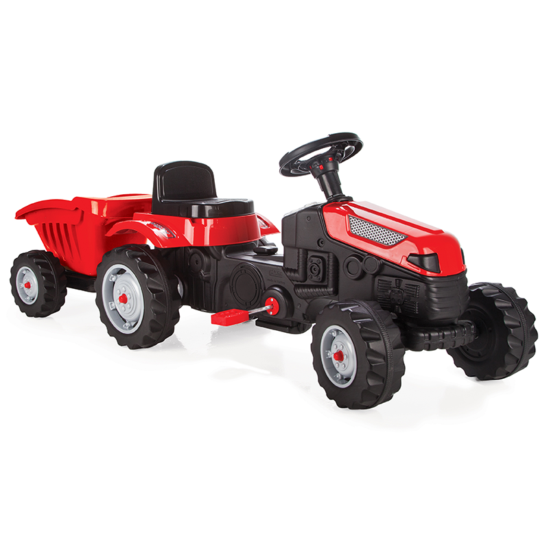 ARTYK 073168 PILSAN Traktor na pedały z przyczepą czerwony