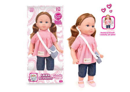 ARTYK 185656 Lalka NATALIA funkcyjna w różowej tunice 36 cm