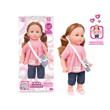ARTYK 185656 Lalka NATALIA funkcyjna w różowej tunice 36 cm