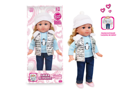 ARTYK 185663 Lalka NATALIA funkcyjna w srebrnej kamizelce 36 cm