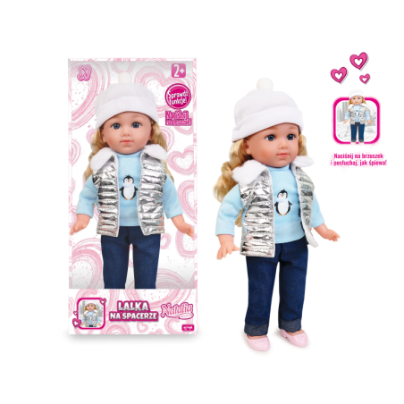 ARTYK 185663 Lalka NATALIA funkcyjna w srebrnej kamizelce 36 cm
