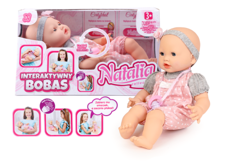 ARTYK 187711 Lalka NATALIA Bobas mimiczny ze smoczkiem 41 cm