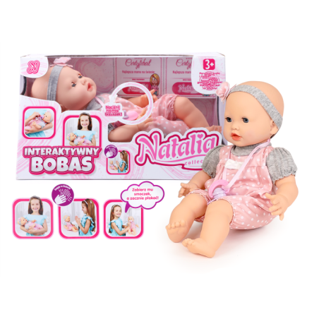 ARTYK 187711 Lalka NATALIA Bobas mimiczny ze smoczkiem 41 cm