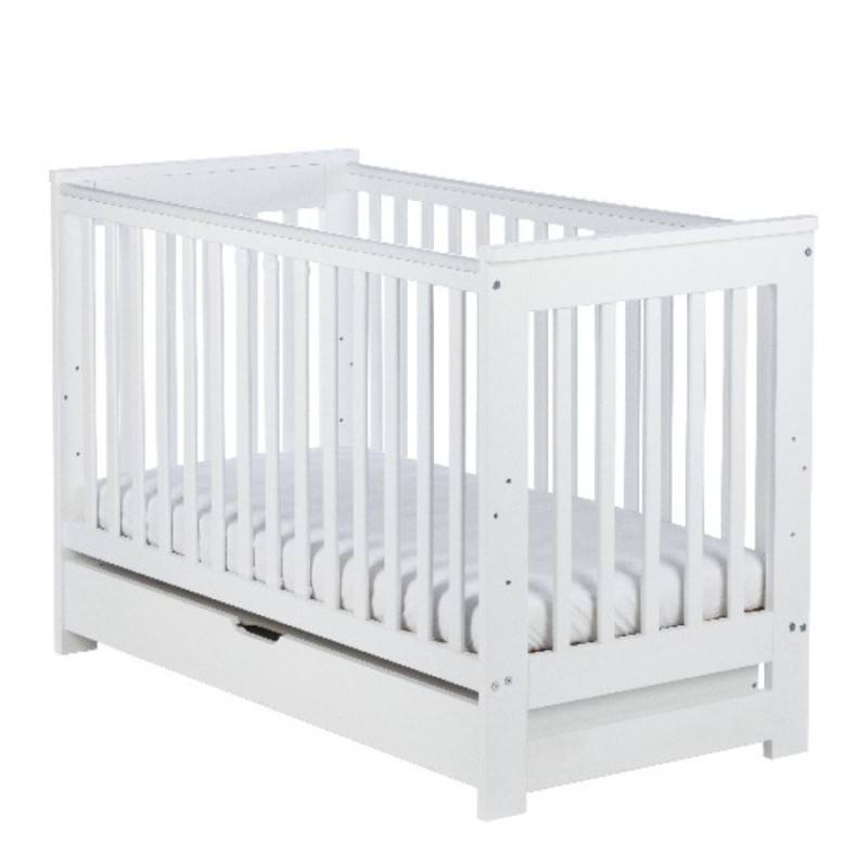 DREWEX Łóżeczko tapczanik IVE biały + szuflada