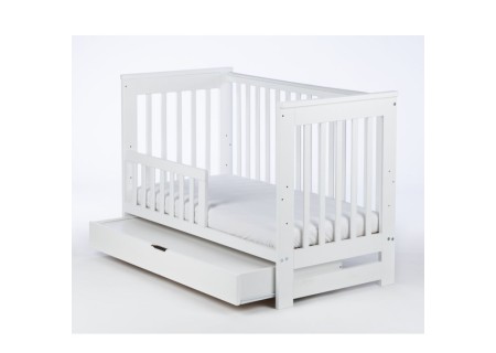 DREWEX Łóżeczko tapczanik IVE biały + szuflada