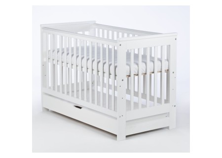 DREWEX Łóżeczko tapczanik IVE biały + szuflada