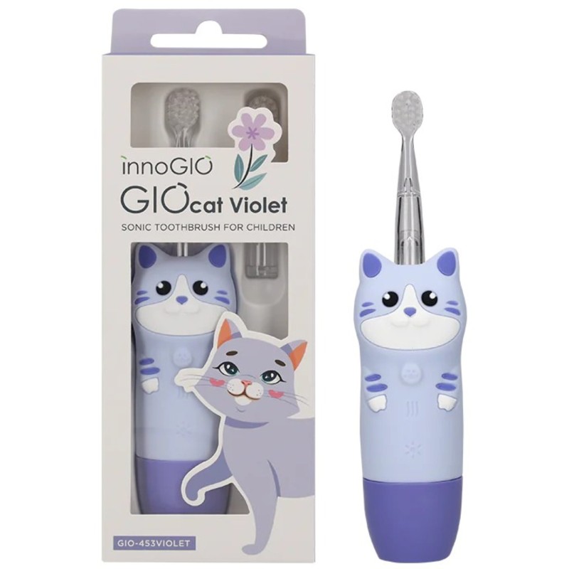 INNOGIO GIO-453VIOLET Soniczna szczoteczka dla dzieci GIOcat fioletowa
