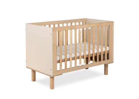 KLUPŚ Łóżko 120x60 z barierką LAURA szampan - buk