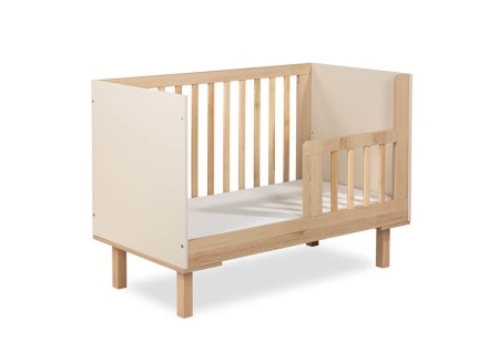 KLUPŚ Łóżko 120x60 z barierką LAURA szampan - buk
