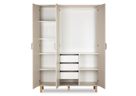 KLUPŚ Szafa 3-segmentowa LAURA szampan - buk