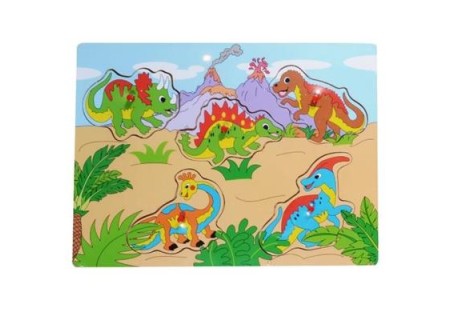 SMILY PLAY SPW83597 Układanka drewniana Dinozaury