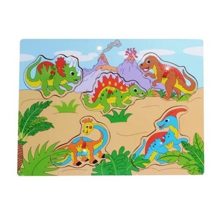 SMILY PLAY SPW83597 Układanka drewniana Dinozaury
