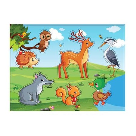 SMILY PLAY SPW83611 Układanka drewniana Leśne zwierzątka