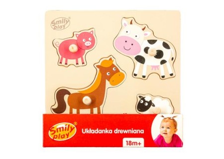 SMILY PLAY SPW83798 Układanka drewniana zwierzęta domowe