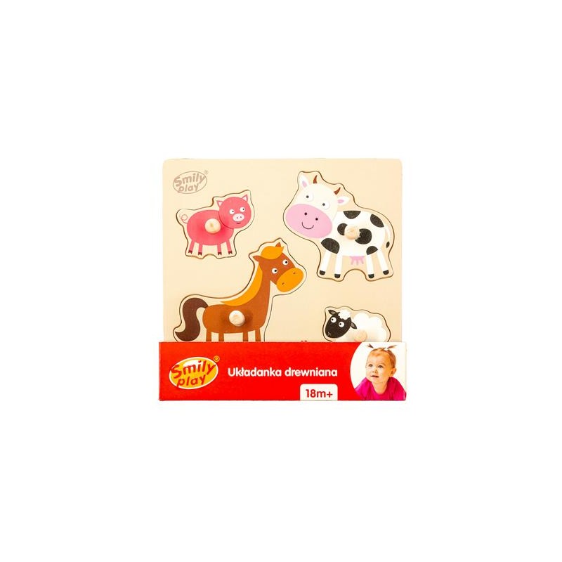 SMILY PLAY SPW83798 Układanka drewniana zwierzęta domowe