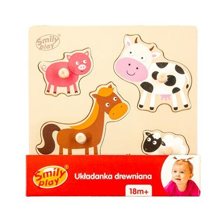 SMILY PLAY SPW83798 Układanka drewniana zwierzęta domowe