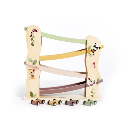 TINY LOVE TL15052000458 Drewniana zjeżdżalnia z torem i samochodzikami - Boho Chic