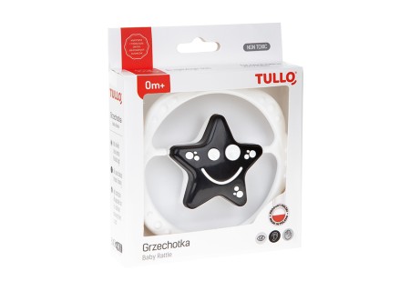 TULLO 156 Grzechotka czarno-biała gwiazdka