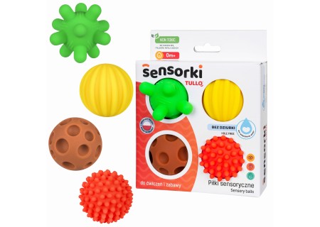 TULLO 495 Piłki sensoryczne 4 szt. Bez dziurki