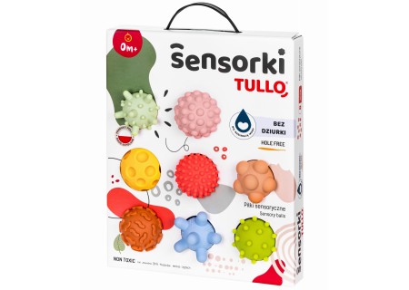 TULLO 497 Piłeczki sensoryczne Sensorki 8 szt. bez dziurki pastelowe