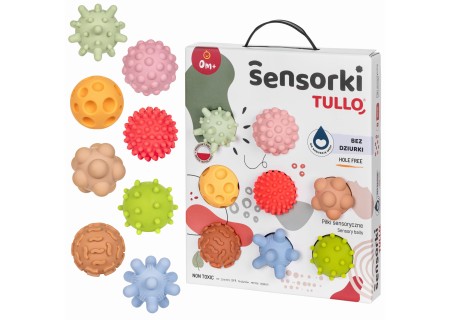 TULLO 497 Piłeczki sensoryczne Sensorki 8 szt. bez dziurki pastelowe