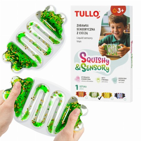 TULLO 707 Zabawka sensoryczna z cieczą squishy zielony