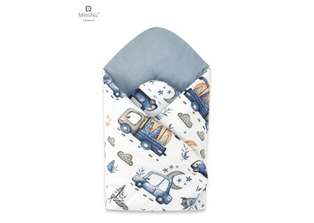 KIECZMERSKI Rożek standard 75x75 cm MIMINU DESIGN Samochodziki niebieskie bawełna 100%