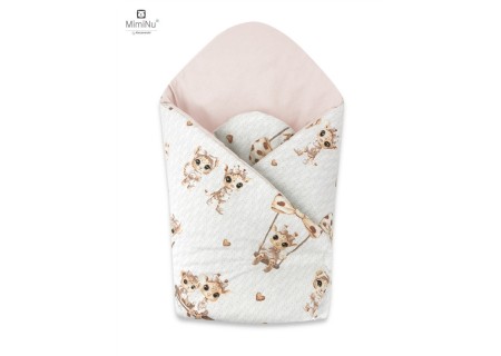 KIECZMERSKI Rożek usztywniony 75x75 cm MIMINU DESIGN Żyrafki beżowo-różowe