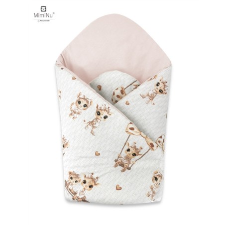 KIECZMERSKI Rożek usztywniony 75x75 cm MIMINU DESIGN Żyrafki beżowo-różowe