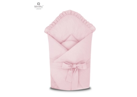 KIECZMERSKI Rożek wiązany ROYAL z falbanką 75x75 cm bawełna 100% pudrowy róż