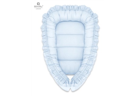KIECZMERSKI Kokon niemowlęcy 55x75 cm ROYAL z falbanką błękit