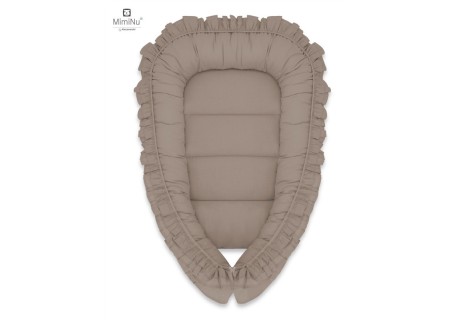 KIECZMERSKI Kokon niemowlęcy 55x75 cm ROYAL z falbanką mokka