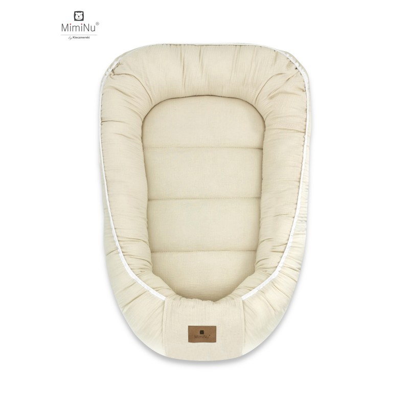 KIECZMERSKI Kokon niemowlęcy MUŚLIN BAWEŁNIANY ciepły beż bawełna 100%