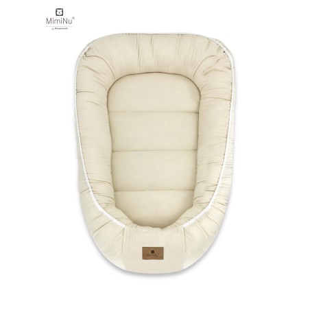 KIECZMERSKI Kokon niemowlęcy MUŚLIN BAWEŁNIANY ciepły beż bawełna 100%