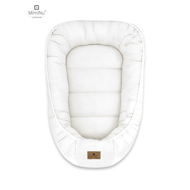 KIECZMERSKI Kokon niemowlęcy MUŚLIN BAWEŁNIANY śmietanka bawełna 100%