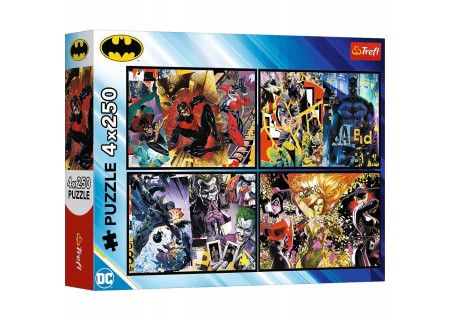 TREFL 13310 Puzzle 4x250 Batman w akcji