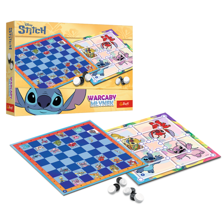 TREFL 02799 Gra Warcaby i Młynek Lilo & Stitch