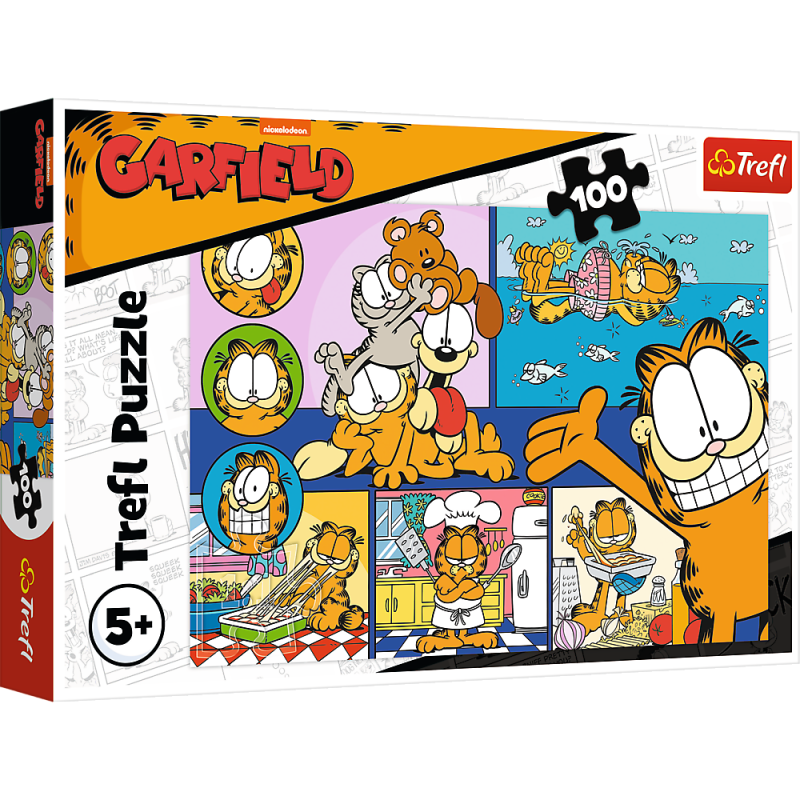 TREFL 16521 Puzzle 100 Leniwy Garfield