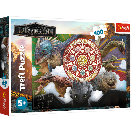 TREFL 16524 Puzzle 100 Smoki w akcji