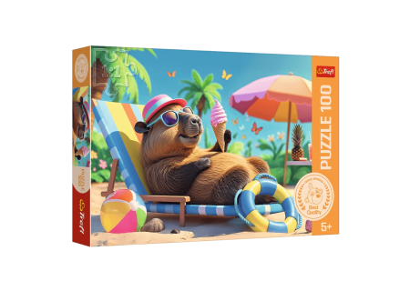 TREFL 16537 Puzzle 100 Relaks w stylu Kapibary