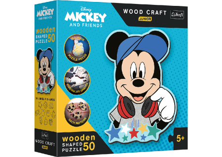 TREFL 20199 Puzzle drewniane 50 Disney W świecie Mickey