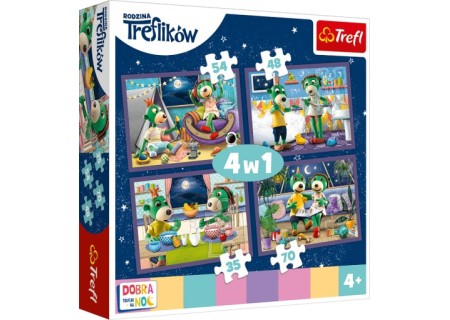 TREFL 34370 Puzzle 4w1 Wieczorne rytuały Treflików