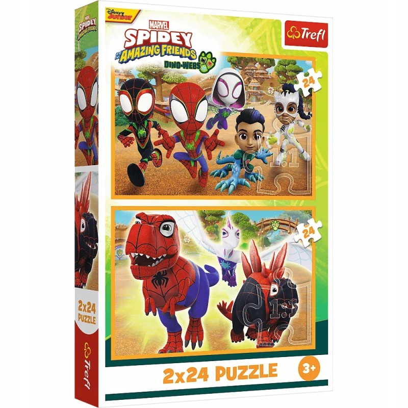 TREFL 34432 Puzzle 2x24 Spidey i dinozaury