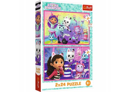 TREFL 34433 Puzzle 2x24 Zabawy z Gabby